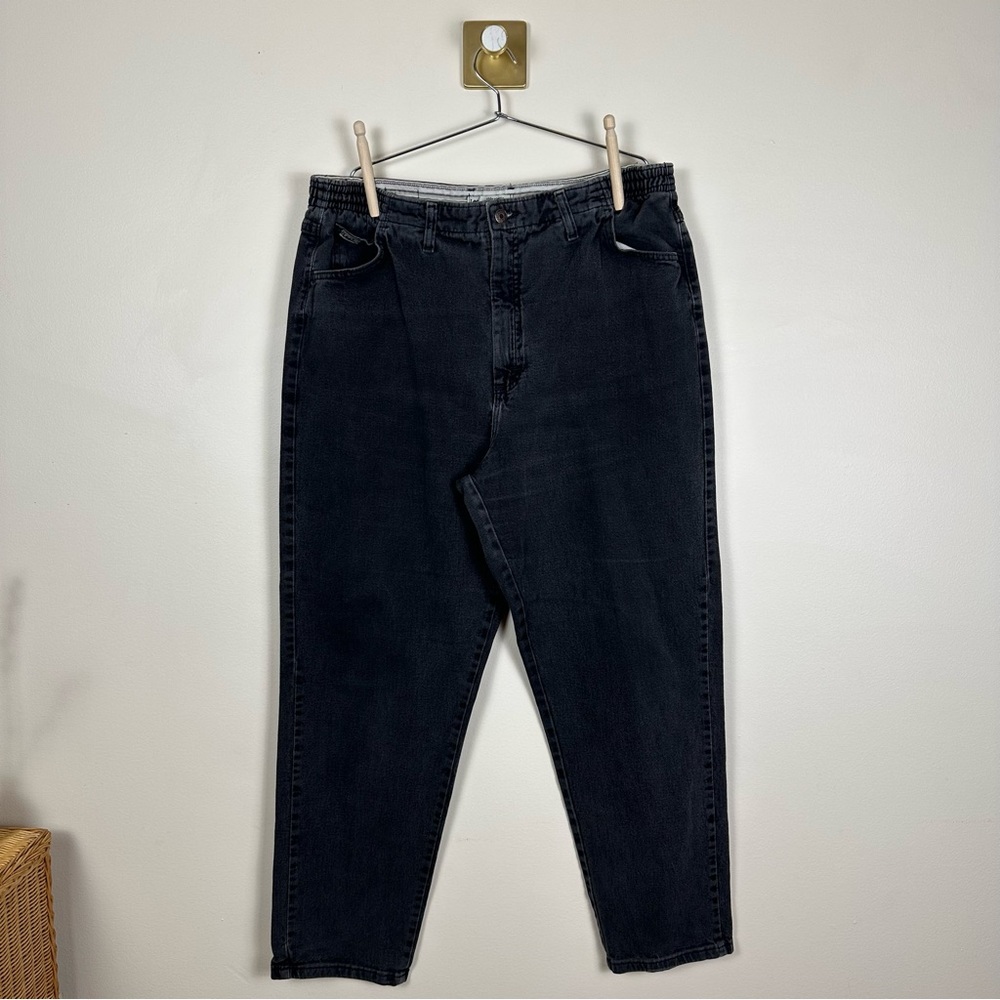 Ultra High Waisted Distressed Black Jeans